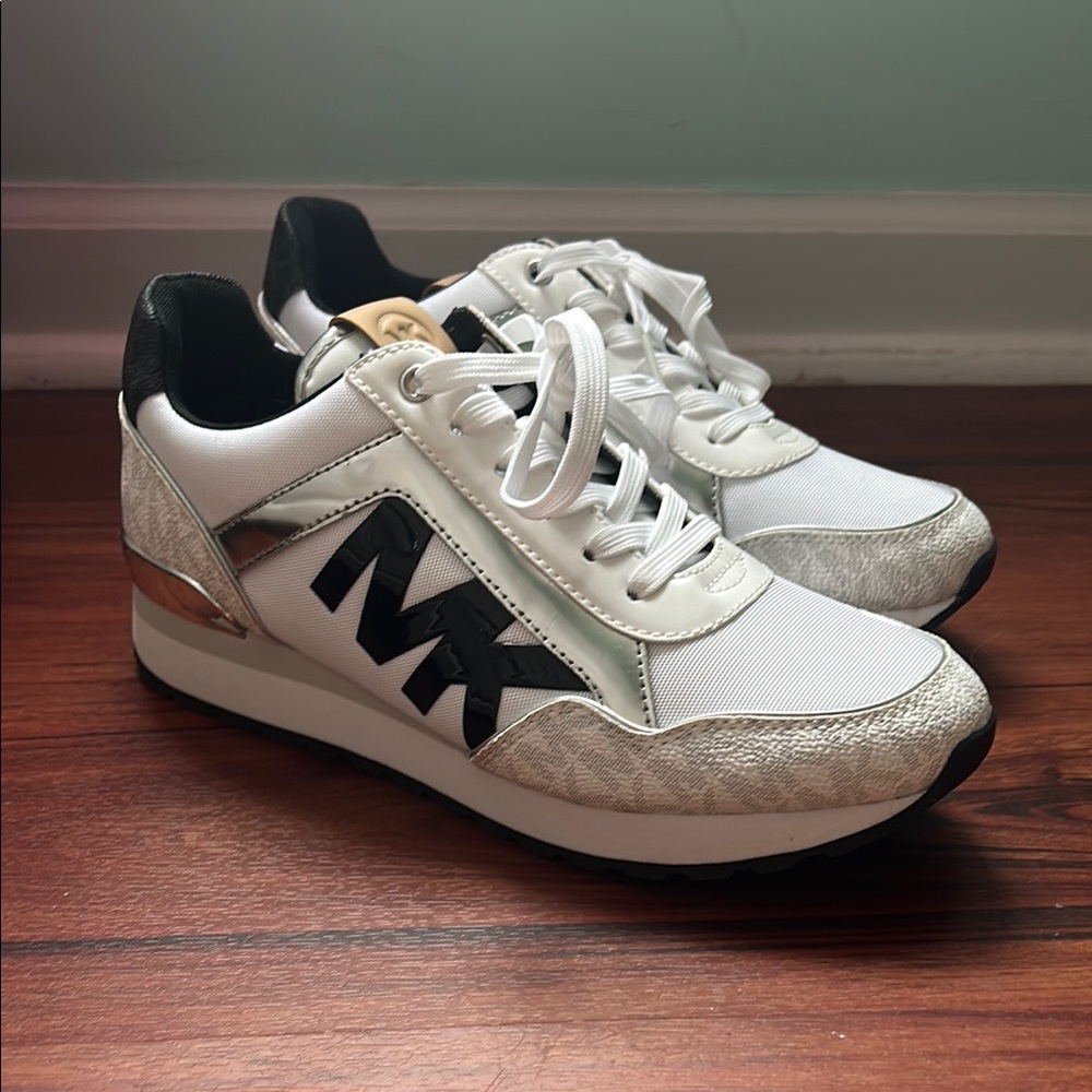 Michael Kors White and Black Sneakers